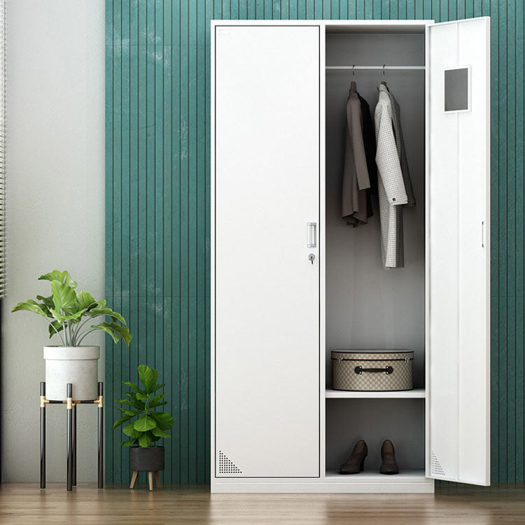 Contemporary Style Steel Wardrobe White Colour Wardrobe Closet with Lock