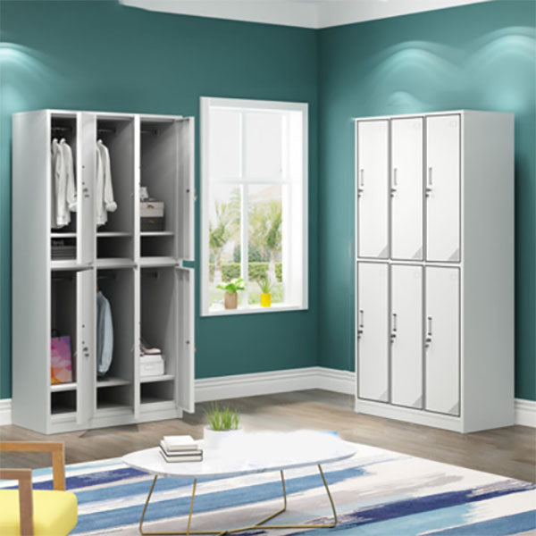 Contemporary Style Steel Wardrobe White Colour Wardrobe Closet with Lock