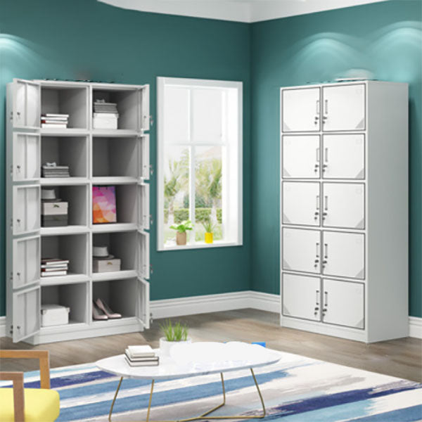 Contemporary Style Steel Wardrobe White Colour Wardrobe Closet with Lock
