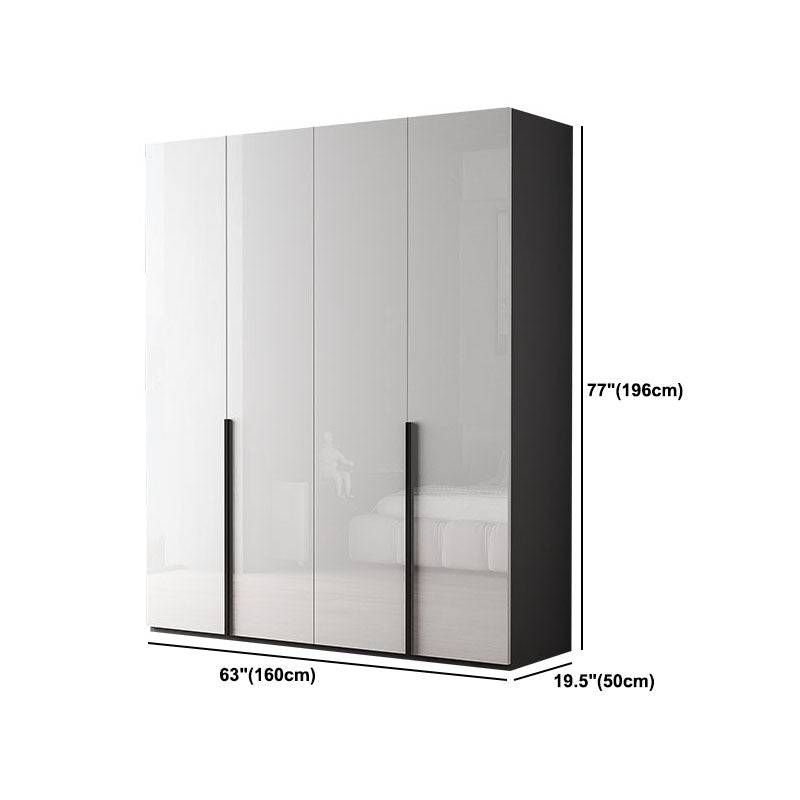 Contemporary Style Wood Wardrobe White Colour Soft Close Door Wardrobe Closet for Home