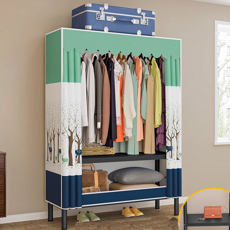 Contemporary Style Wardrobe 1 Door Steel Wardrobe Closet for Home