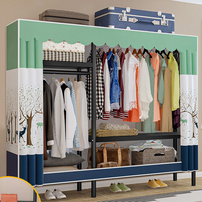 Contemporary Style Wardrobe 1 Door Steel Wardrobe Closet for Home