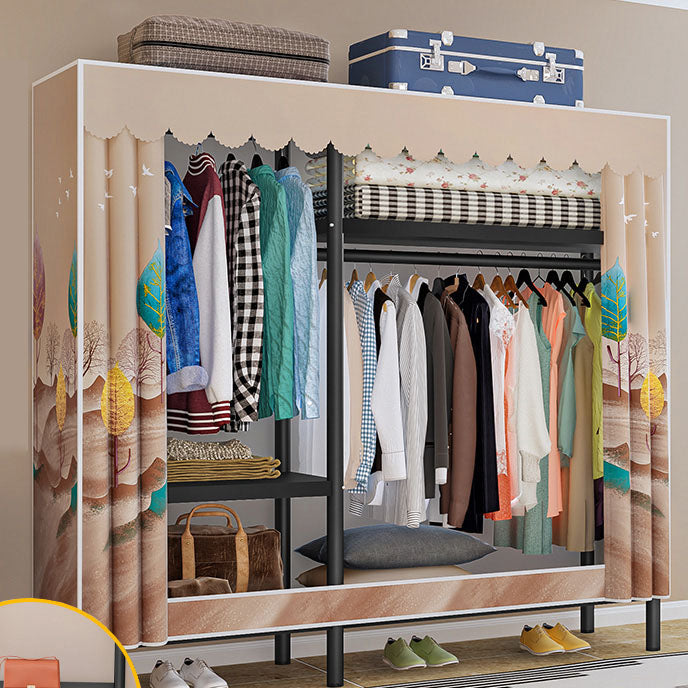 Contemporary Style Wardrobe 1 Door Steel Wardrobe Closet for Home