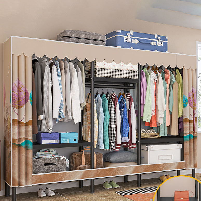 Contemporary Style Wardrobe 1 Door Steel Wardrobe Closet for Home