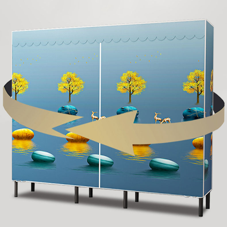 Contemporary Style Wardrobe 1 Door Steel Wardrobe Closet for Home