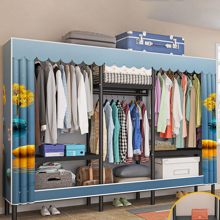 Contemporary Style Wardrobe 1 Door Steel Wardrobe Closet for Home