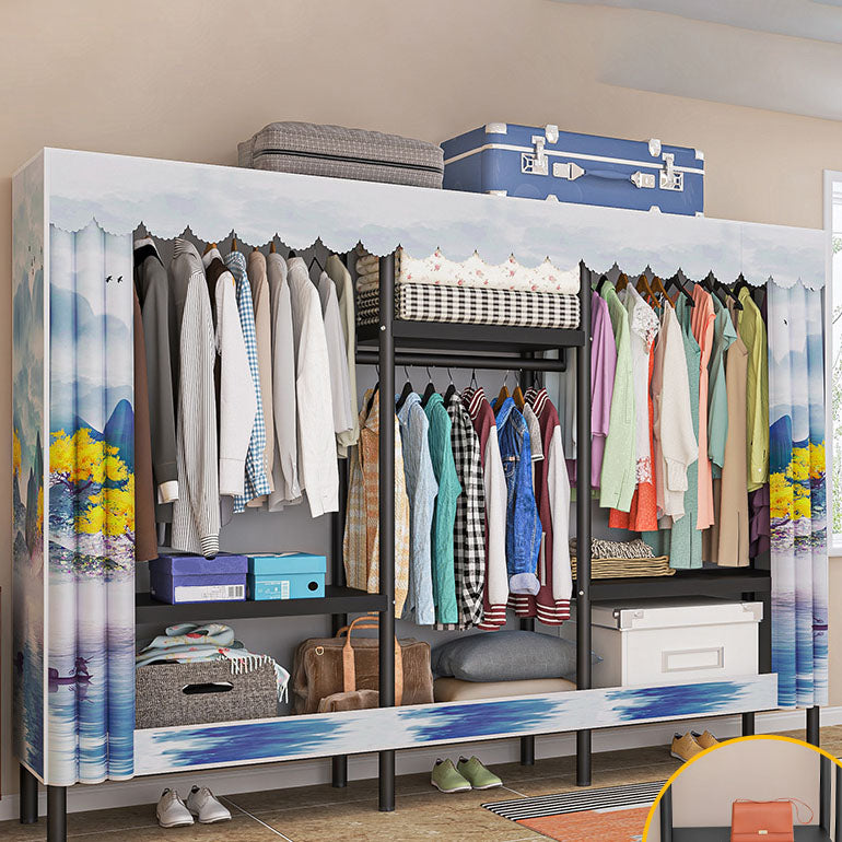 Contemporary Style Wardrobe 1 Door Steel Wardrobe Closet for Home