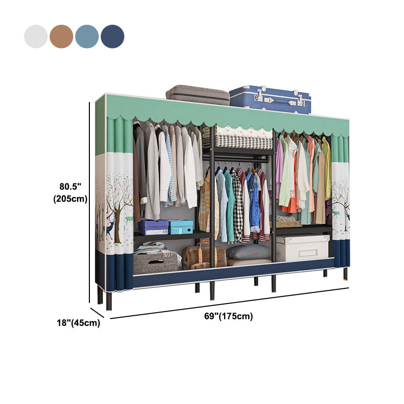 Contemporary Style Wardrobe 1 Door Steel Wardrobe Closet for Home