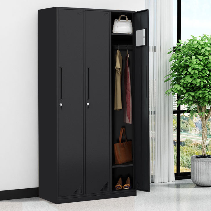 Contemporary Style Wardrobe Armoire Steel Wardrobe Closet with Lock