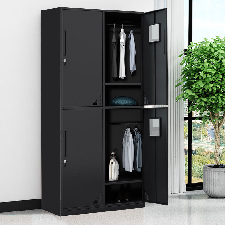 Contemporary Style Wardrobe Armoire Steel Wardrobe Closet with Lock