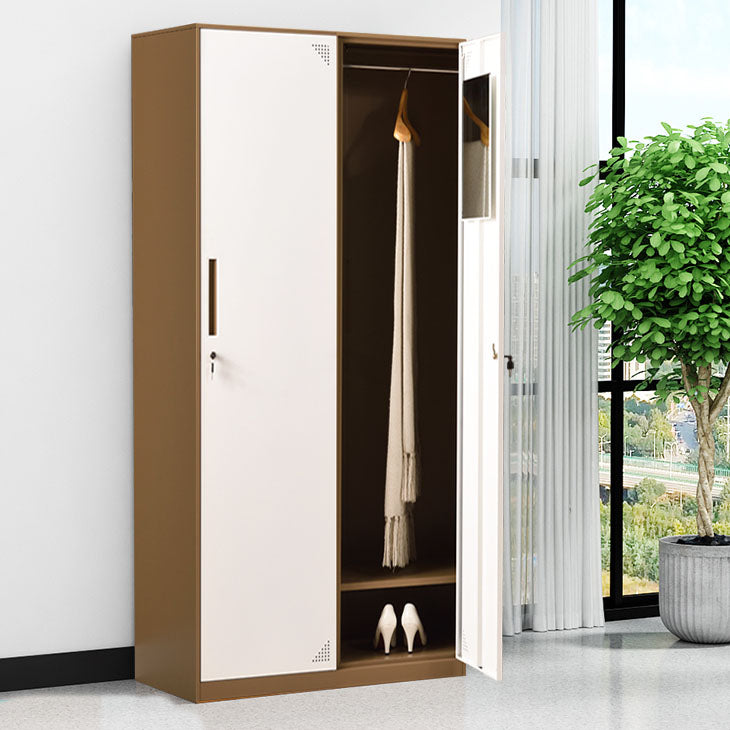 Contemporary Style Wardrobe Armoire Steel Wardrobe Closet with Lock