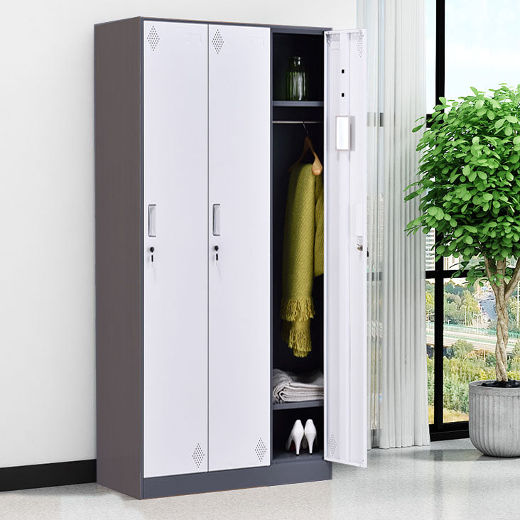 Contemporary Style Wardrobe Armoire Steel Wardrobe Closet with Lock