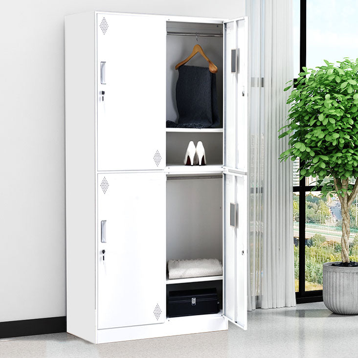 Contemporary Style Wardrobe Armoire Steel Wardrobe Closet with Lock