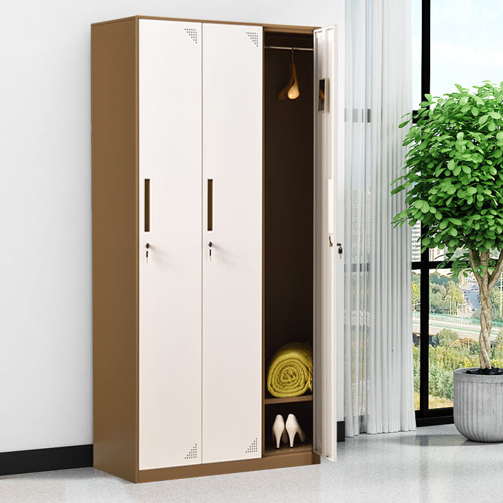 Contemporary Style Wardrobe Armoire Steel Wardrobe Closet with Lock