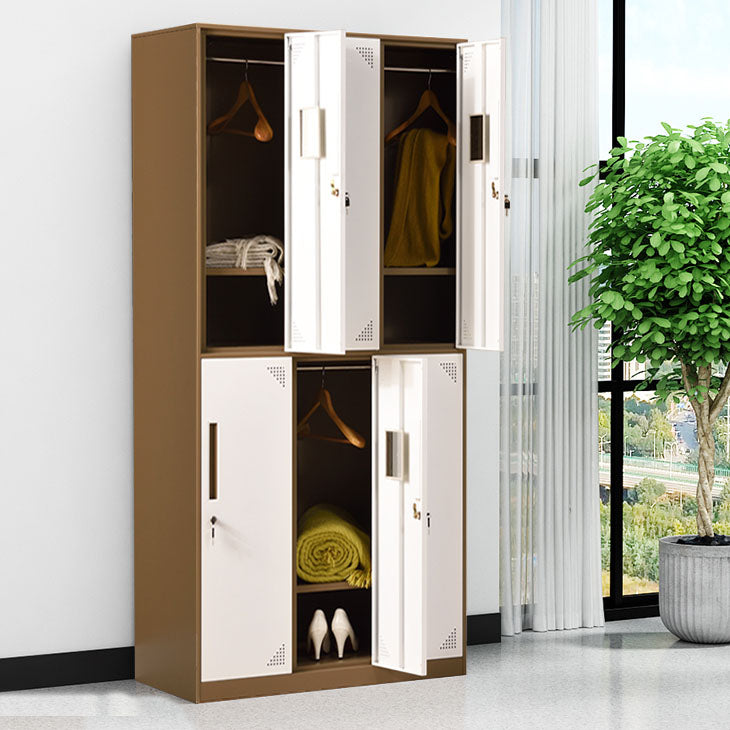 Contemporary Style Wardrobe Armoire Steel Wardrobe Closet with Lock