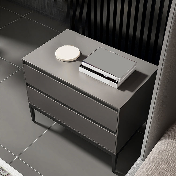 Drawer Storage Bed Night Table Contemporary Solid Wood Nightstand 2 Drawer