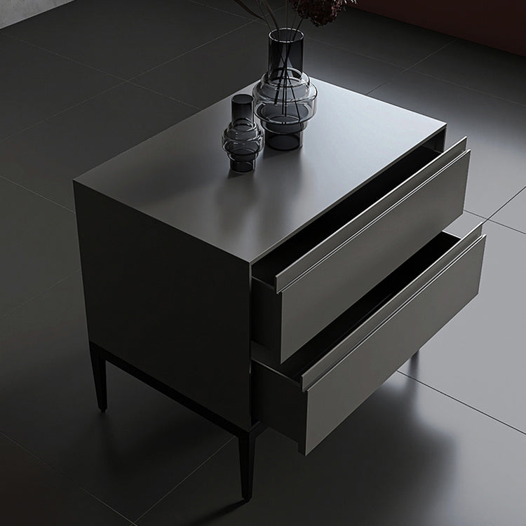 Drawer Storage Bed Night Table Contemporary Solid Wood Nightstand 2 Drawer