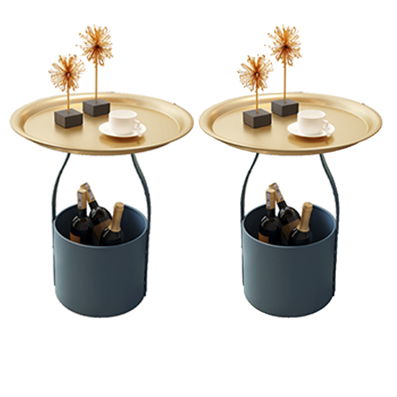 Metal Nightstand Contemporary Open Storage Night Table Shelves 19.7" H