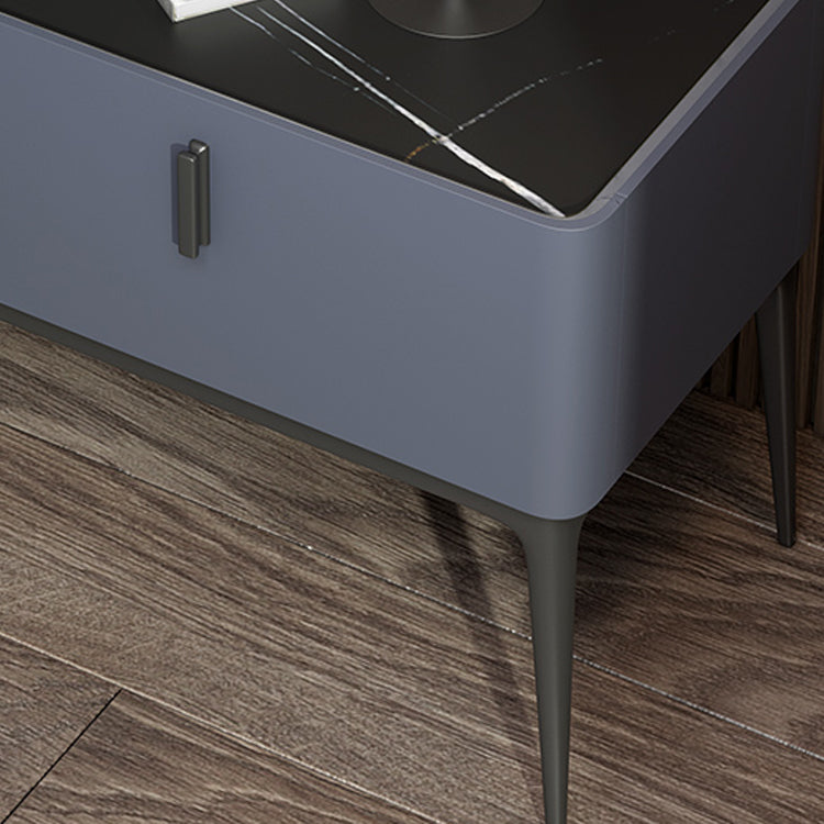 Marble and Faux Leather Night Table Legs Included Bedside Cabinet Drawer Storage