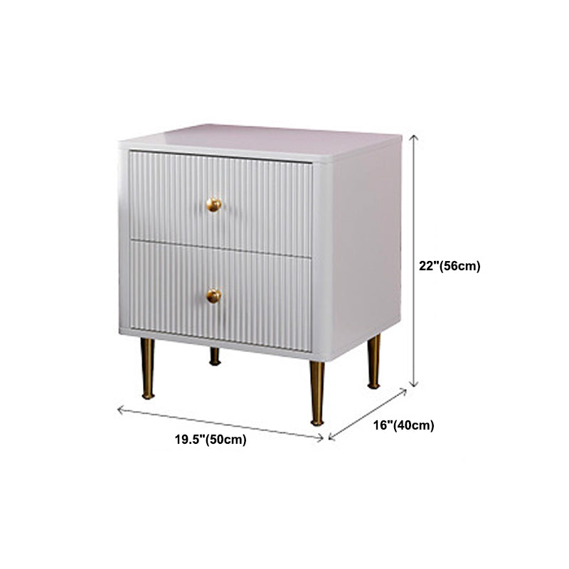 Contemporary Glam Chest Vertical White Storage Chest with Metal Feet