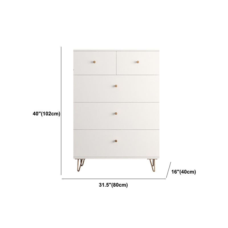 Classic Glam Soft-Close Storage Chest Drawers White Wood Dresser