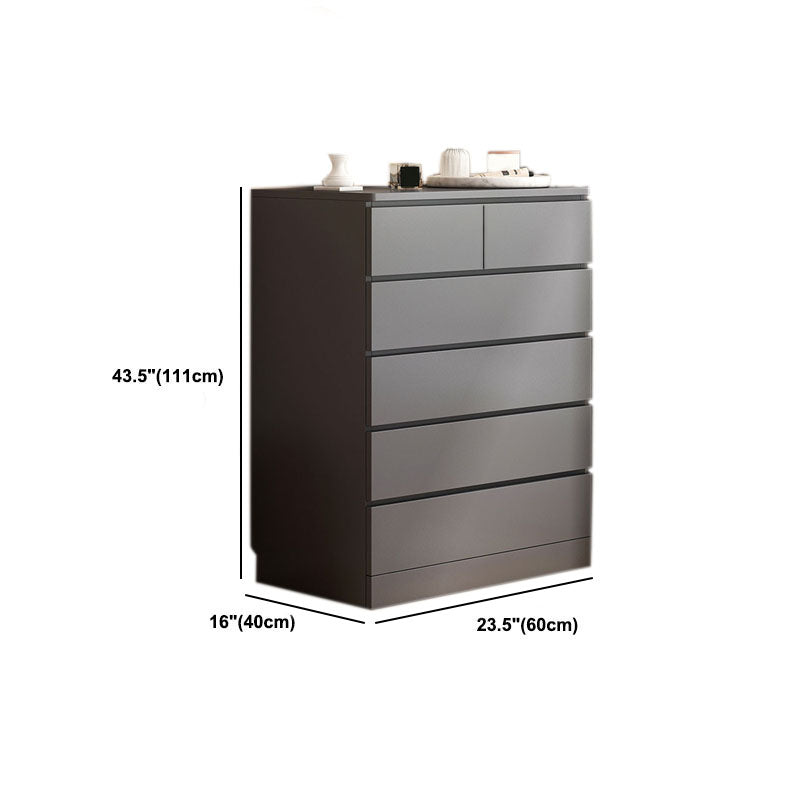 Contemporary Chest Vertical Gray Storage Chest with Drawer for Bedroom