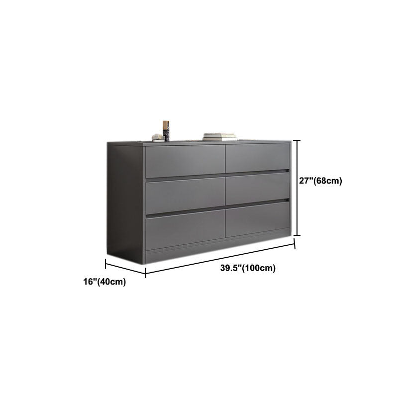 Contemporary Wood Double Dresser Bedroom Horizontal Storage Chest
