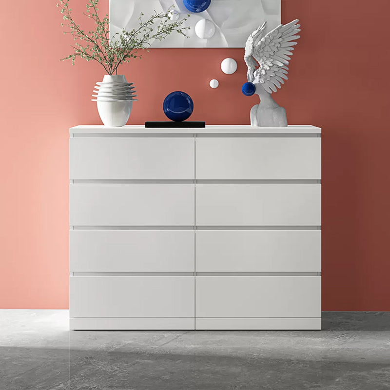Contemporary 15.7" Wide White Chest Soft-Close Drawers Storage Chest