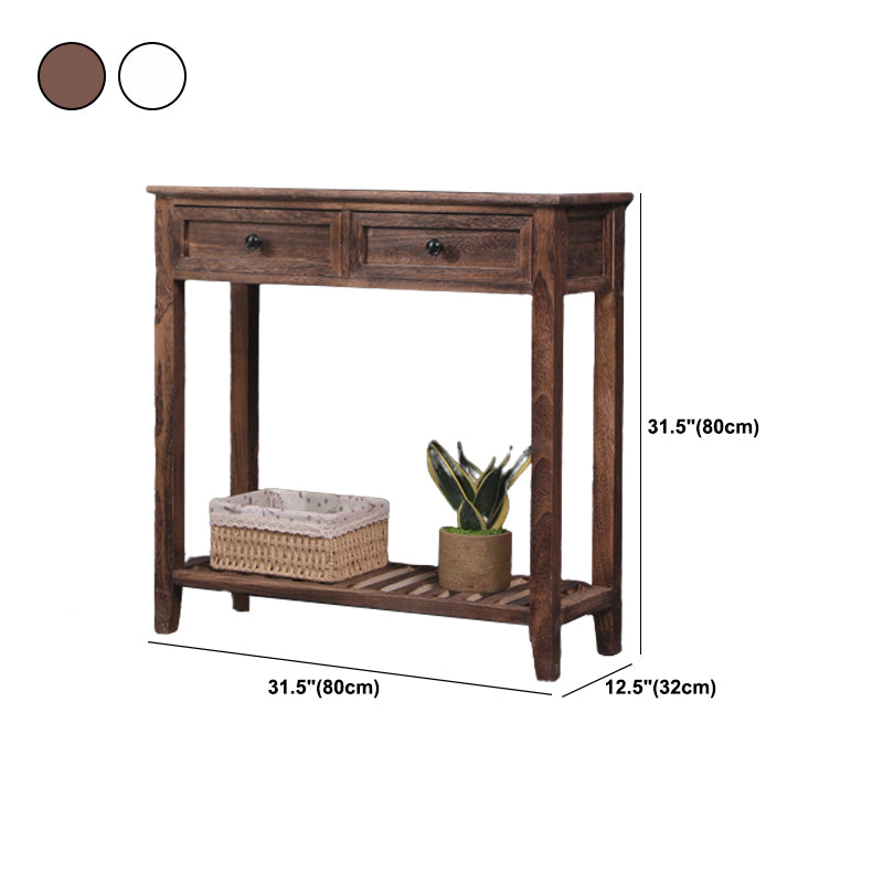 Mid-Century Modern Console Table Rectangle Console Table Floor Shelf