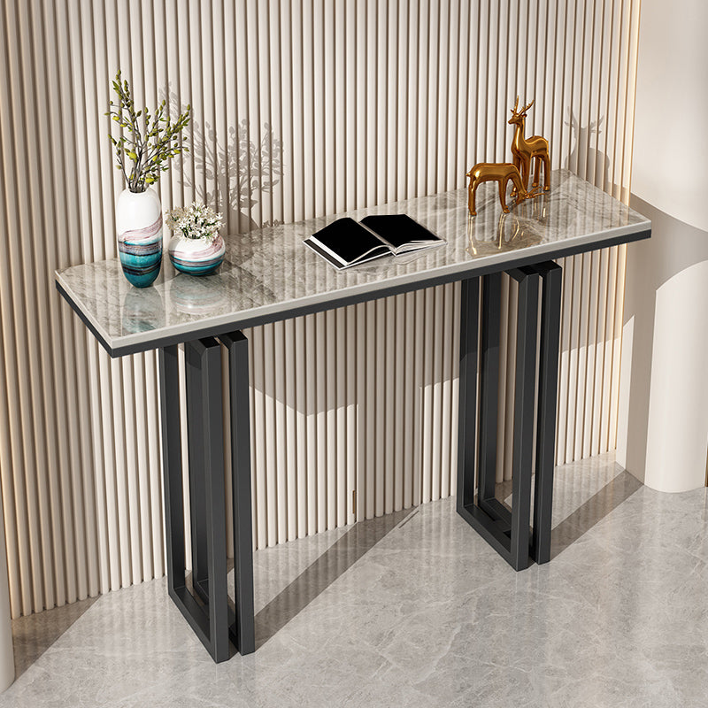 Modern Rectangle Top Accent Table with Iron Base for Hall Console Table