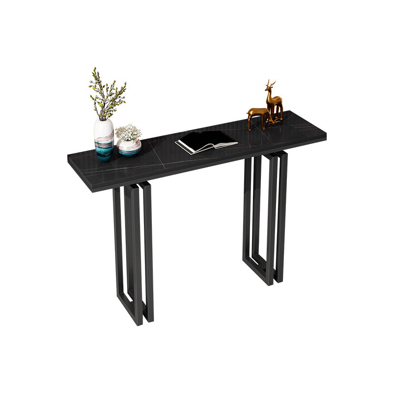 Modern Rectangle Top Accent Table with Iron Base for Hall Console Table