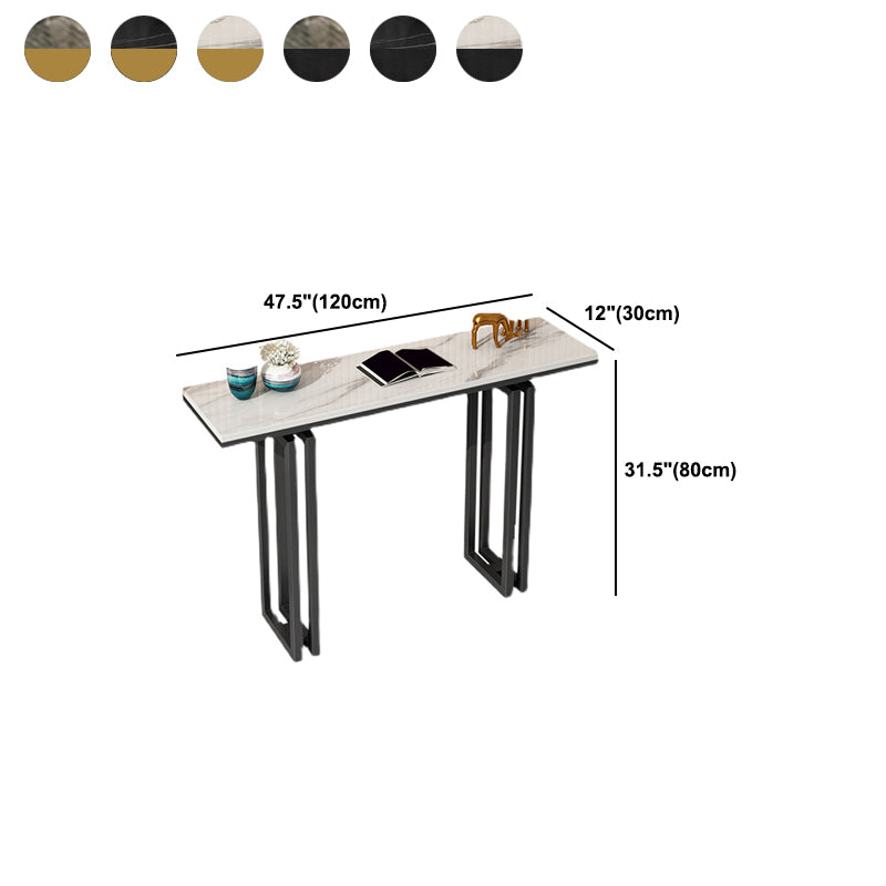 Modern Rectangle Top Accent Table with Iron Base for Hall Console Table