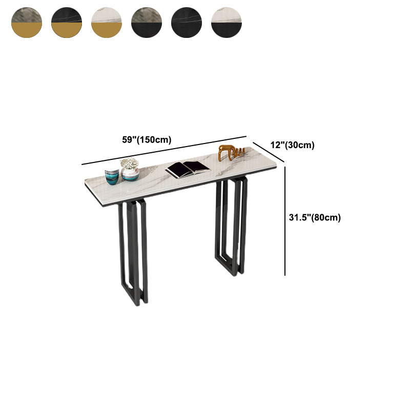 Modern Rectangle Top Accent Table with Iron Base for Hall Console Table