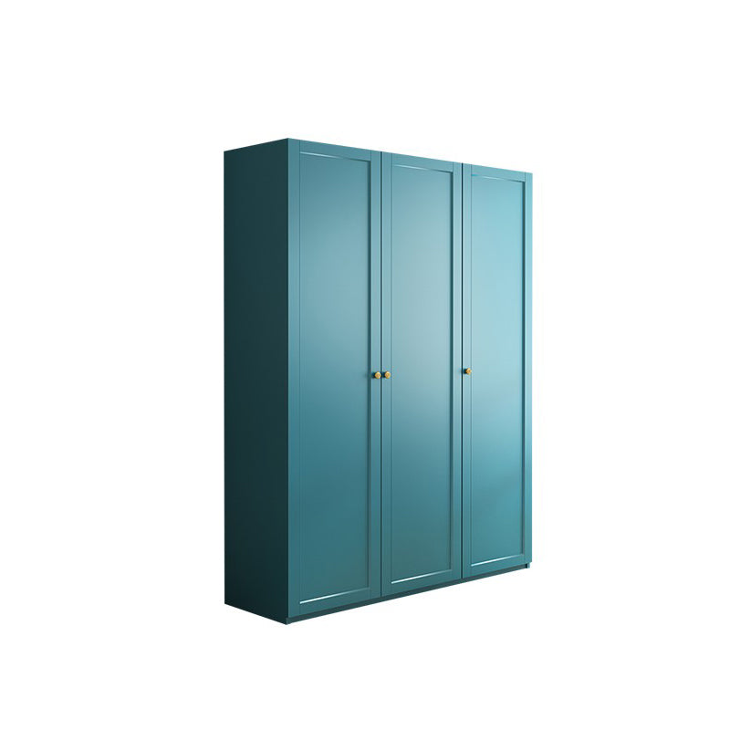 Blue Engineered Wood Wardrobe Cabinet Contemporary Wardrobe Armoire