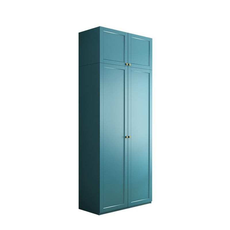 Blue Engineered Wood Wardrobe Cabinet Contemporary Wardrobe Armoire