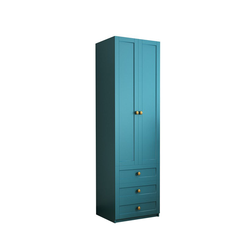 Blue Engineered Wood Wardrobe Cabinet Contemporary Wardrobe Armoire