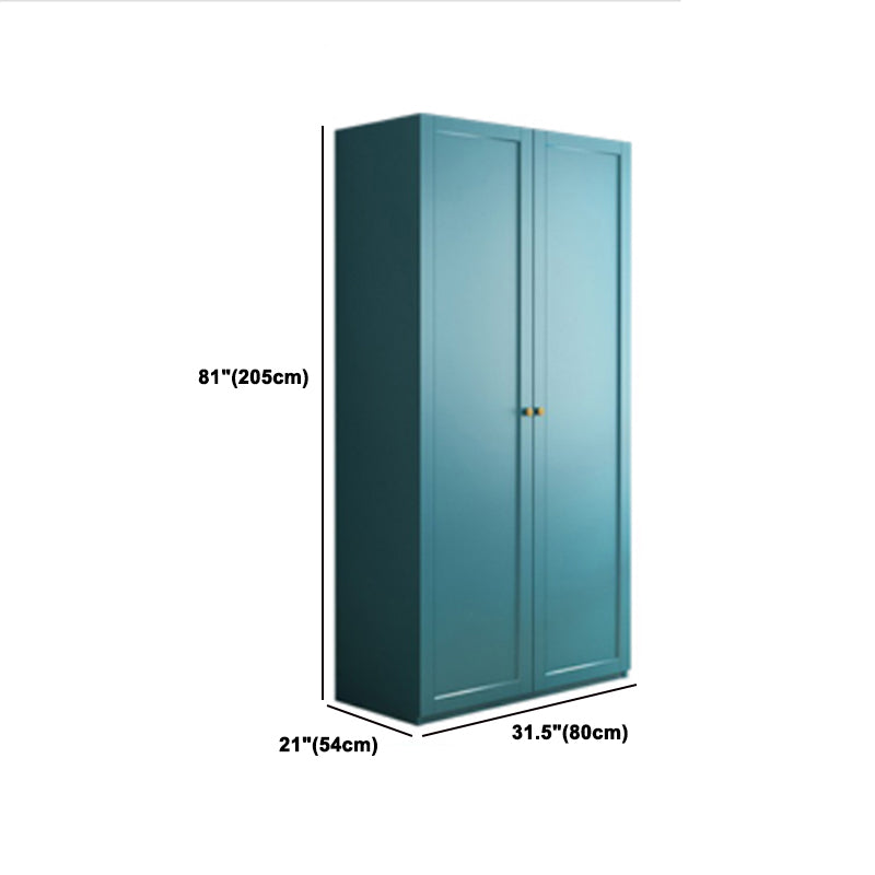 Blue Engineered Wood Wardrobe Cabinet Contemporary Wardrobe Armoire
