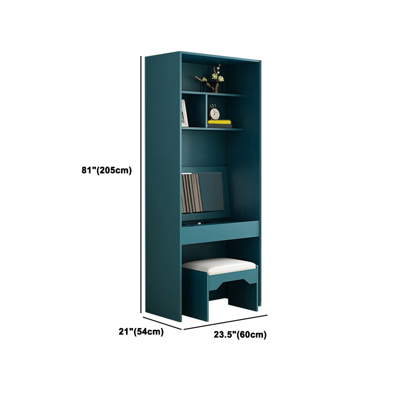 Blue Engineered Wood Wardrobe Cabinet Contemporary Wardrobe Armoire