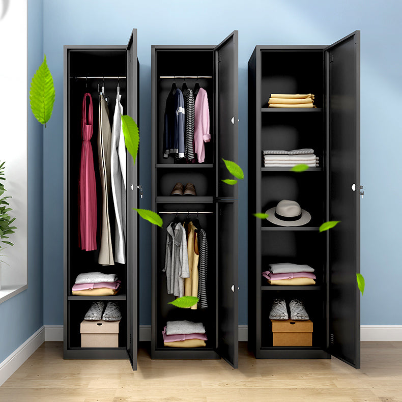 Contemporary Metal Wardrobe Armoire Hinged Wardrobe Closet for Home