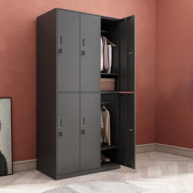 Black Steel Wardrobe Closet Contemporary Hinged Wardrobe Cabinet