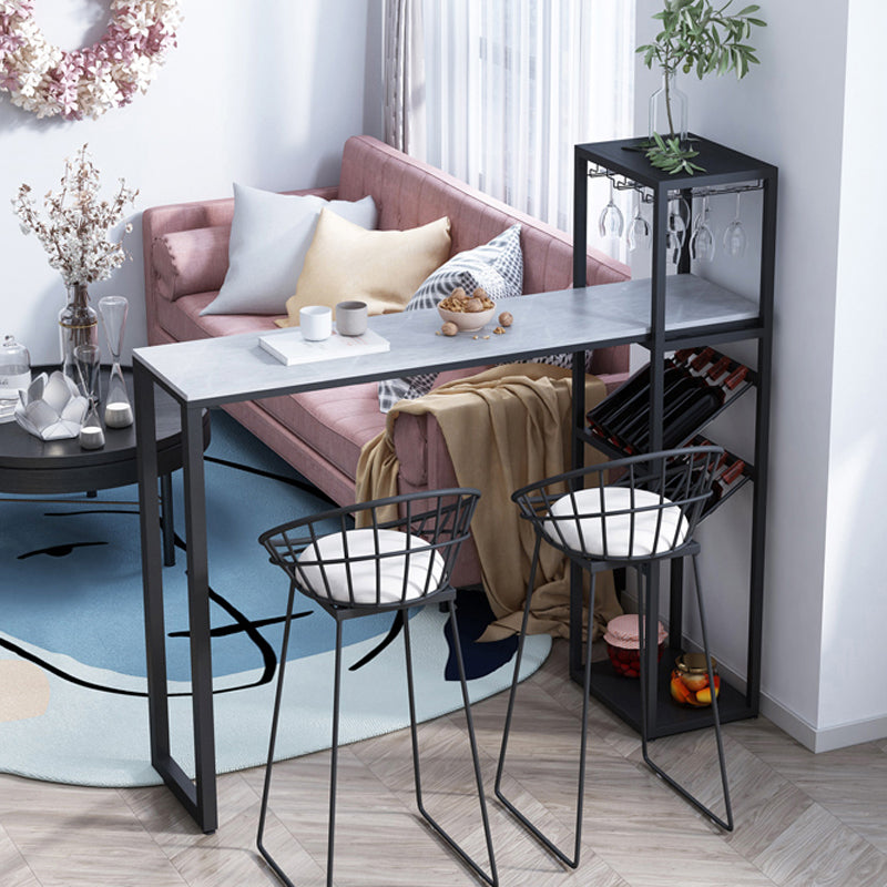 Glam Bar Table Set 1/2/3 Pcs Storage Bar Table with Bar Stools