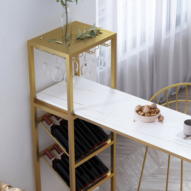 Glam Bar Table Set 1/2/3 Pcs Storage Bar Table with Bar Stools