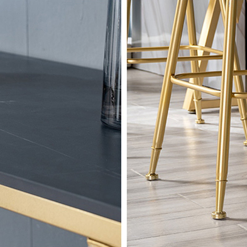 Glam 1/2/3 Pieces Sintered Stone Bar Table Set Rectangular Counter Set for Home Use