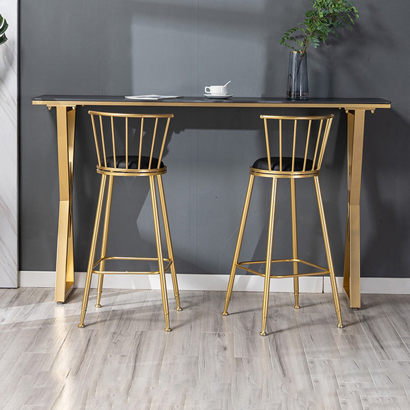 Glam 1/2/3 Pieces Sintered Stone Bar Table Set Rectangular Counter Set for Home Use