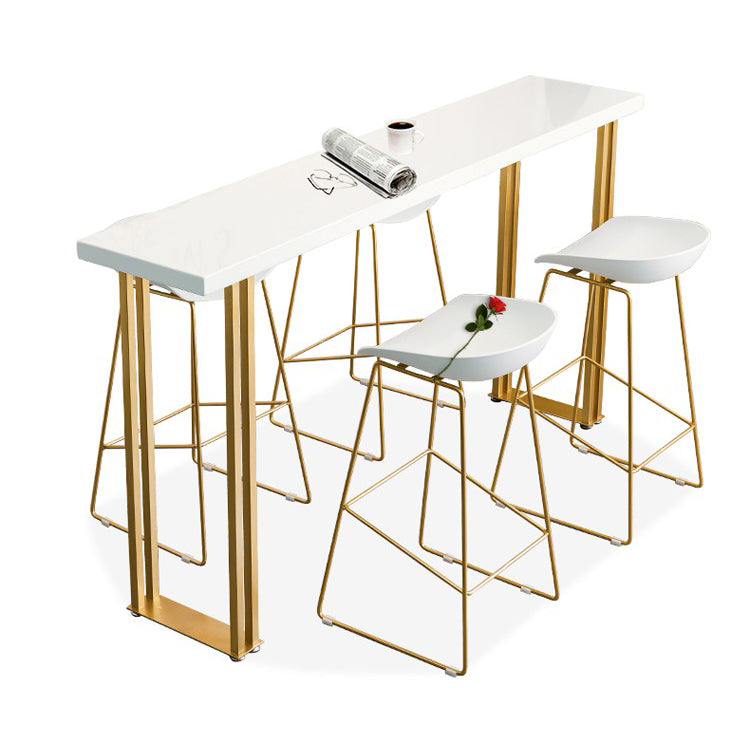 Walnut Solid Wood Bar Table Set 1/2/3/5 Pcs Glam Bar Table and Stools