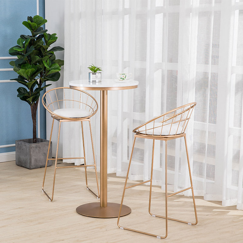 Round 1/2/3/4 Pieces Pub Dining Set Modern Metal Living Room Counter Height Set