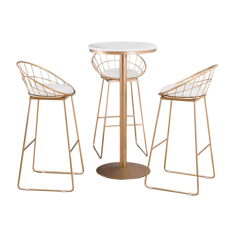 Round 1/2/3/4 Pieces Pub Dining Set Modern Metal Living Room Counter Height Set