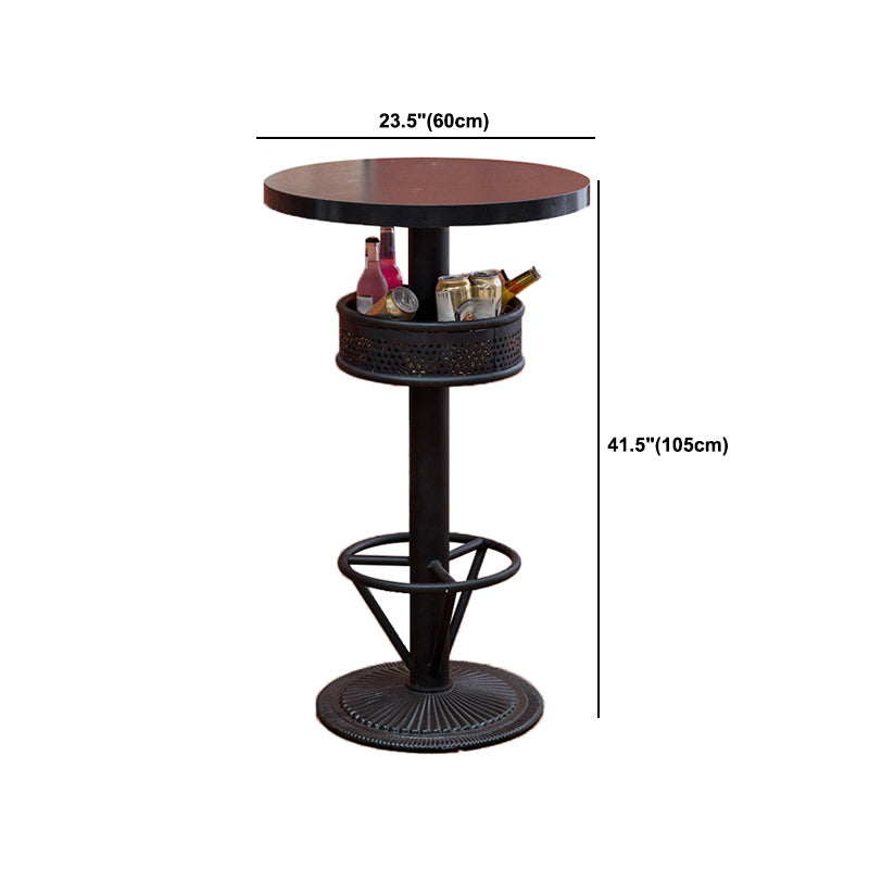 Industrial 1/2/3 Pieces Round Bar Table Set Solid Wood Bar Table Set for Home Use