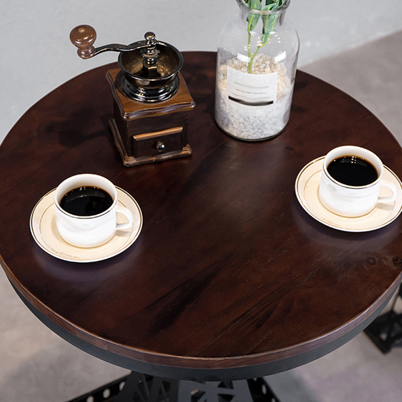 Industrial 1/2/3 Pieces Round Bar Table Set Solid Wood Bar Table Set for Dining Room