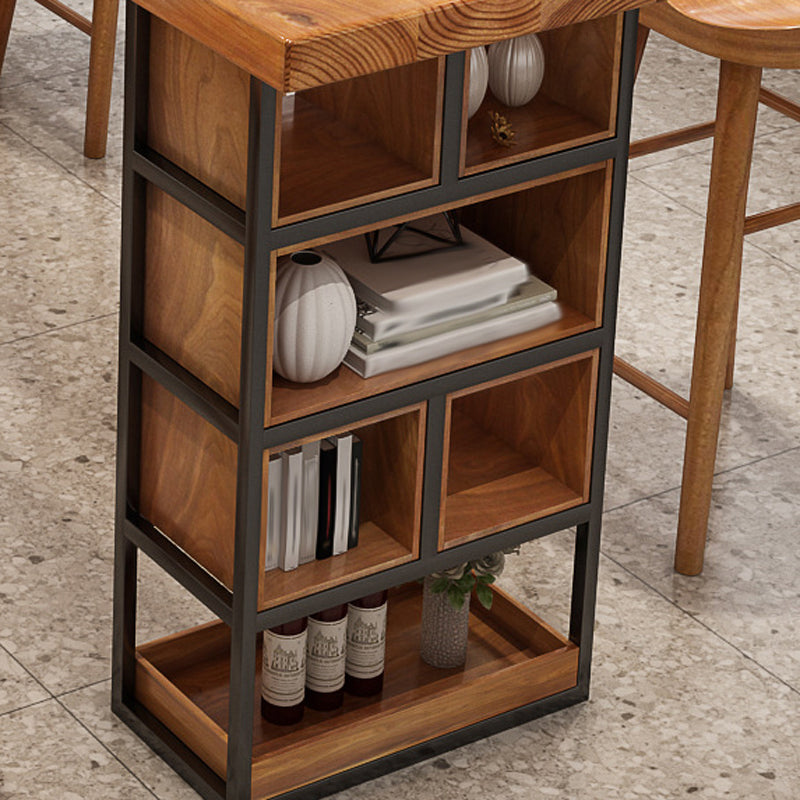 Contemporary Rectangle Bar Table Set 1/2/4/7 Pcs Solid Wood Bar Table and Bar Stools